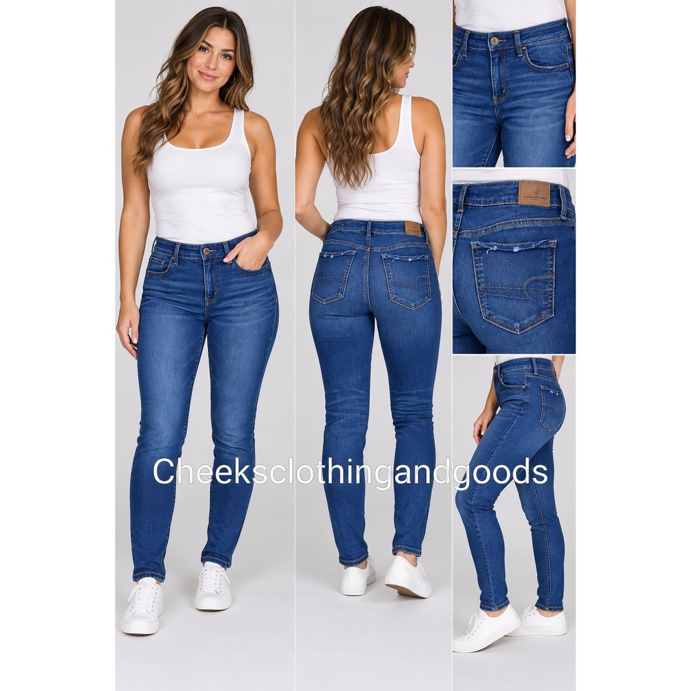 American Eagle Super Stretch X Jegging Medium Wash Skinny Jeans Women Size 10 R